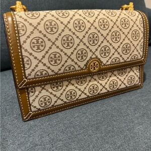 Tory Burch Brown and Cream Shoulder Bag